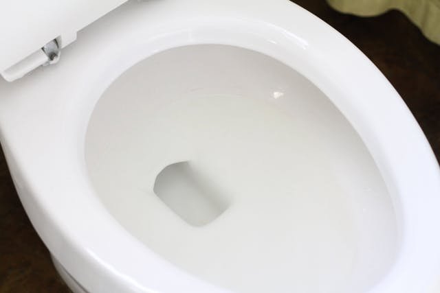 cleaning toilet with vinegar and baking soda