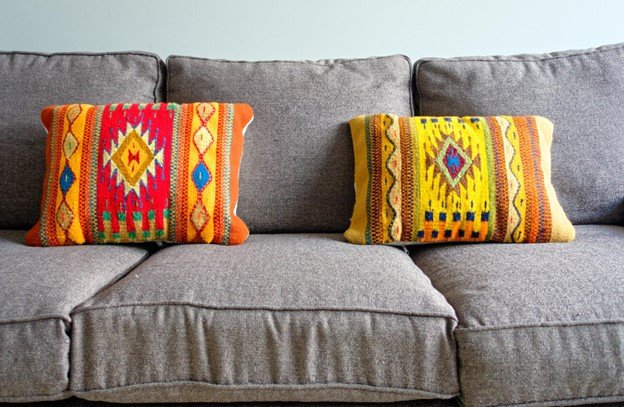 Colorful throw pillows