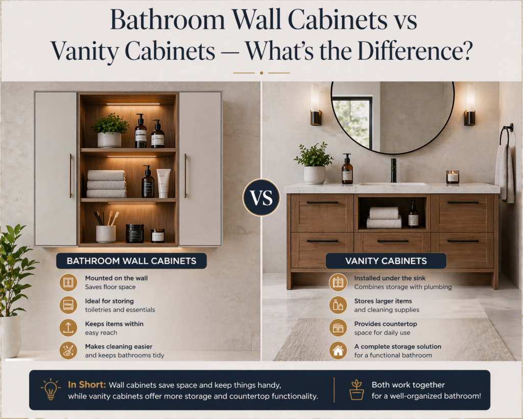 Bathroom Wall Cabinets vs Vanity Cabinets — What’s the Difference?